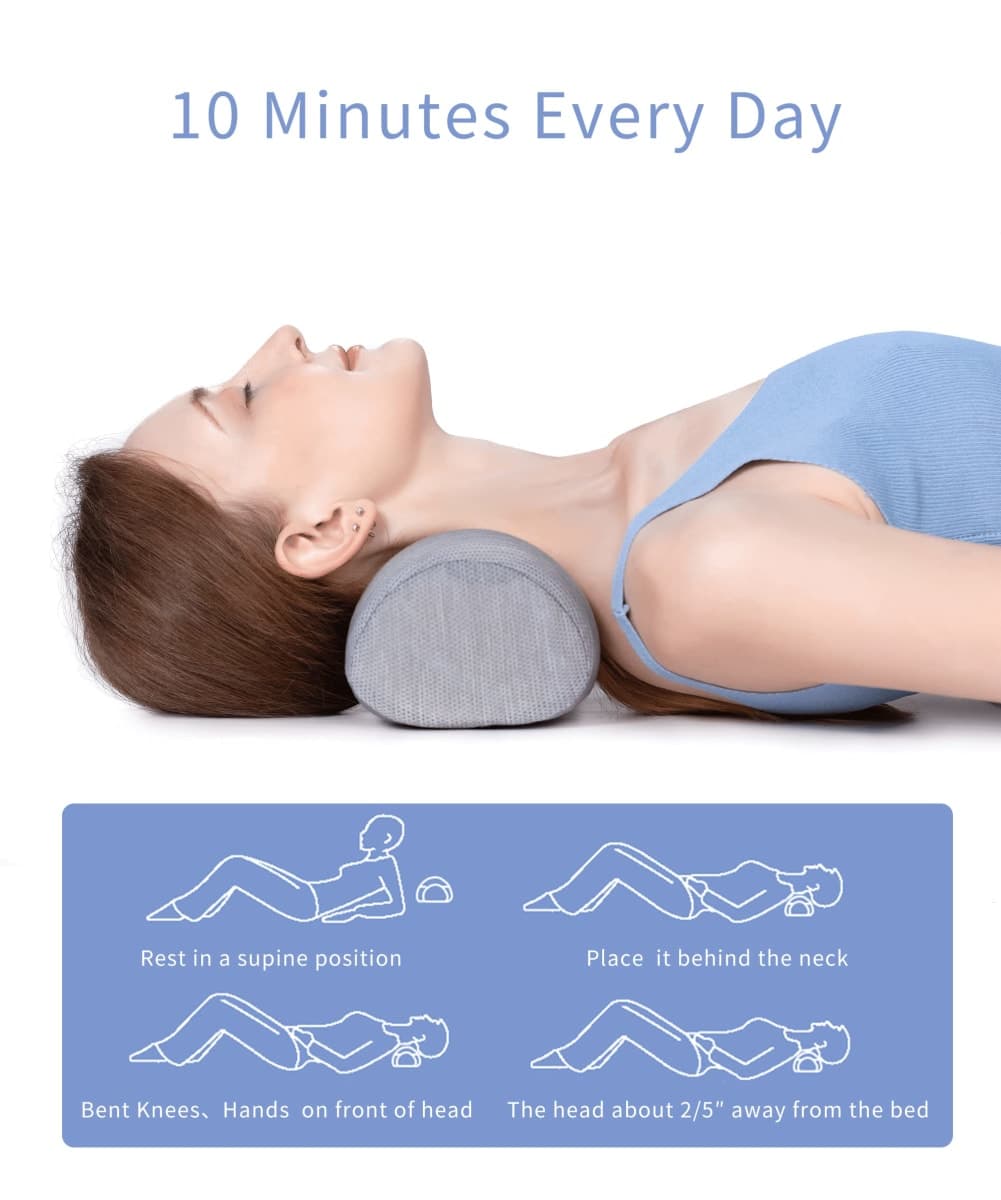 Bespilow Small Neck Roll Pillow,Say Goodbye to Neck Pain, Cervical Memory Foam Pillow for Tension Muscle Relief, Contour Support, Shoulder Pain Relaxer with Breathable Pillowcase, Odorless thumbnail 4