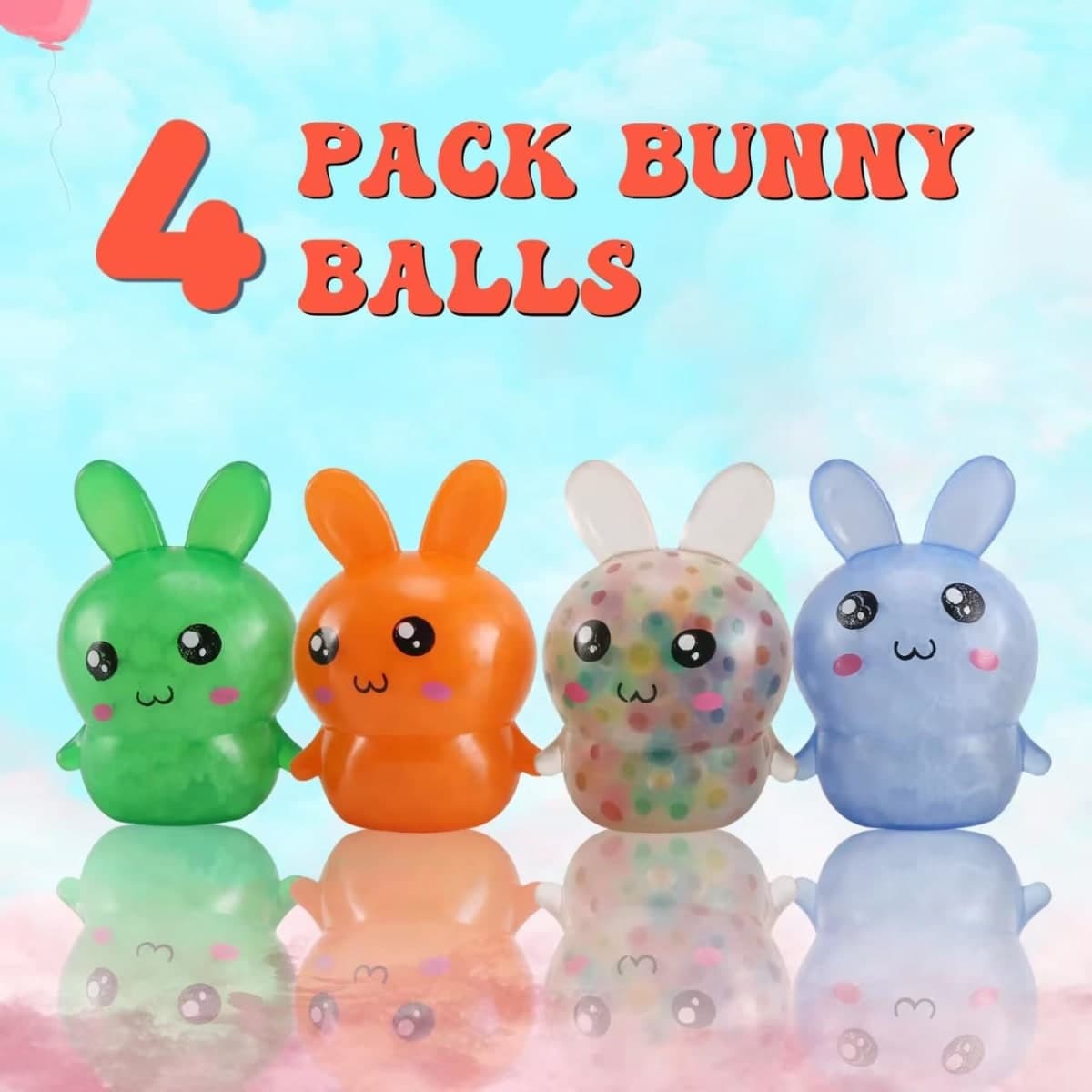 Easter Basket Stuffers,Easter Basket Essentials,4pcs Squishy Easter Bunny Stress Balls for Adults,Easter Stress Relief Fidget Balls,Easter Party Favors Easter Basket Ideas Gifts (4pcs-B) thumbnail 3