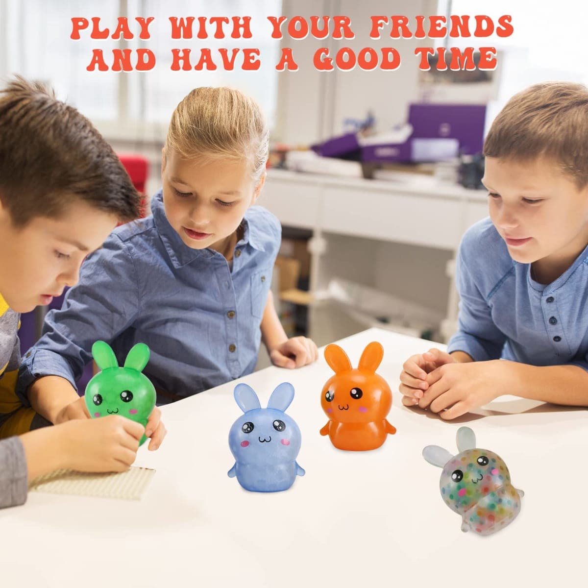 Easter Basket Stuffers,Easter Basket Essentials,4pcs Squishy Easter Bunny Stress Balls for Adults,Easter Stress Relief Fidget Balls,Easter Party Favors Easter Basket Ideas Gifts (4pcs-B) thumbnail 5