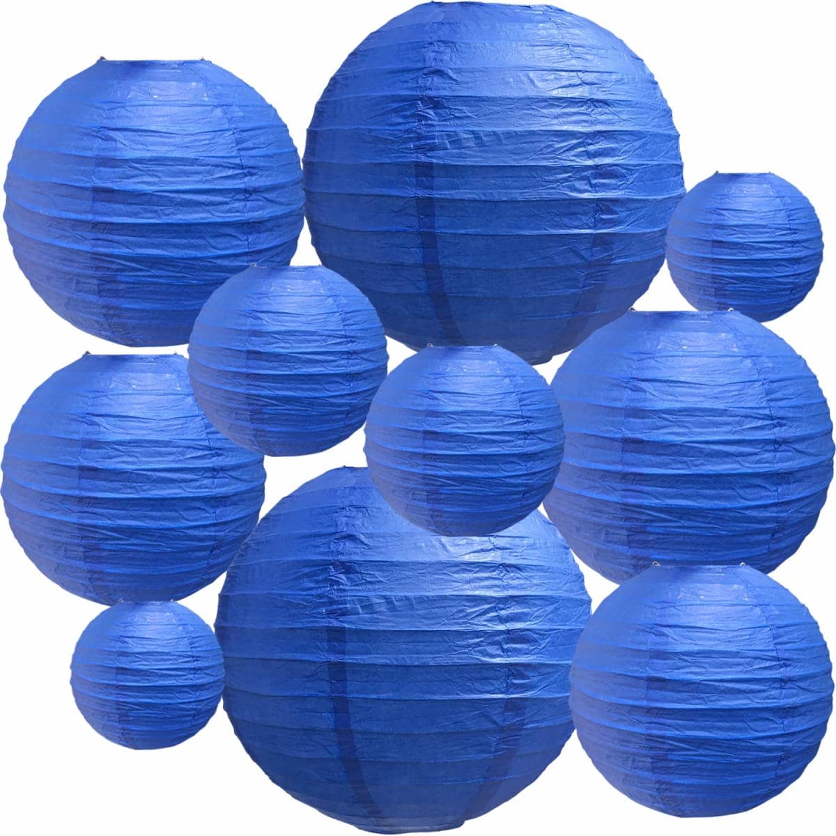BEISHIDA Dark Blue Round Paper Lanterns Decorative Hanging Asia Chinese Japanese Paper Lanterns Lamp for Birthday Wedding Baby Bridal Shower Hannukah Home Decor Party Decoration（10 Packs） — image 1