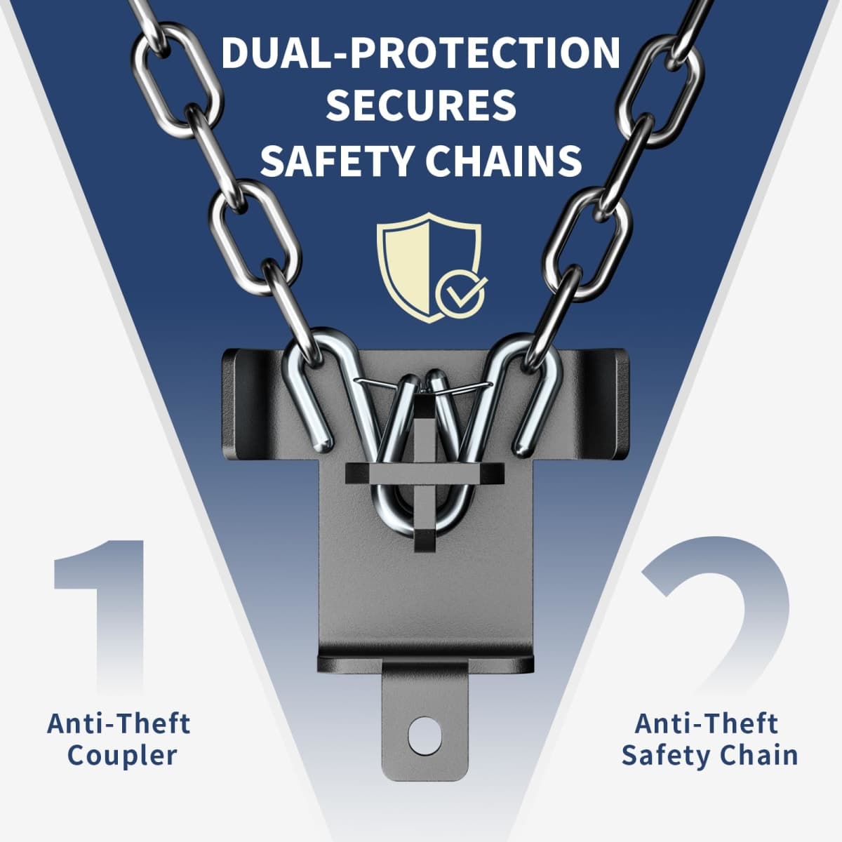NUOVEPE 2 5/16 Inch Trailer Hitch Lock Secures Coupler & Safety Chains thumbnail 2