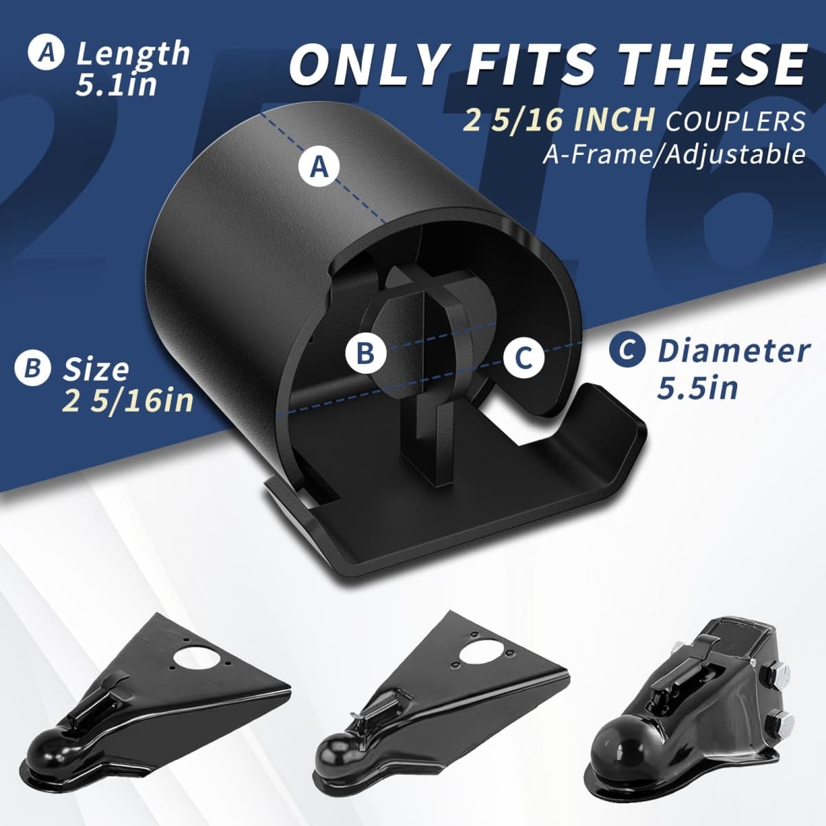 NUOVEPE 2 5/16 Inch Trailer Hitch Lock Secures Coupler & Safety Chains thumbnail 5