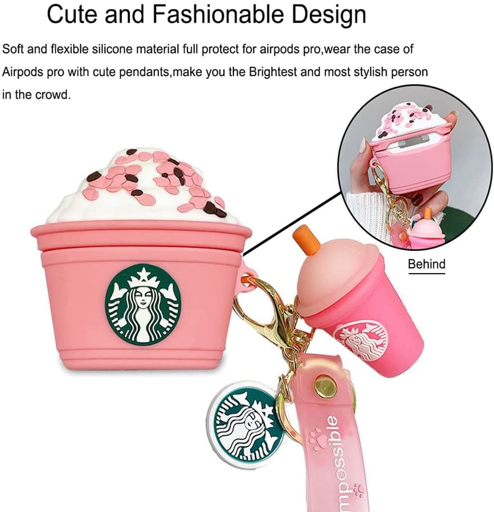 Cute Kawaii Ice Cream Cup Case for AirPods Pro 2nd Generation (Pink) thumbnail 4