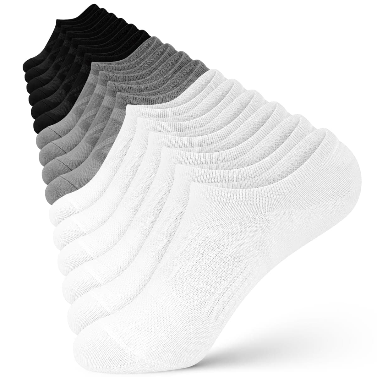 wernies No Show Socks Women - 8 Pairs Ankle Socks for Women, Low Cut Socks Short Cotton Socks, Invisible Casual Socks, Mix of Colors-002（8 Pairs/16 Pieces）, 5-8