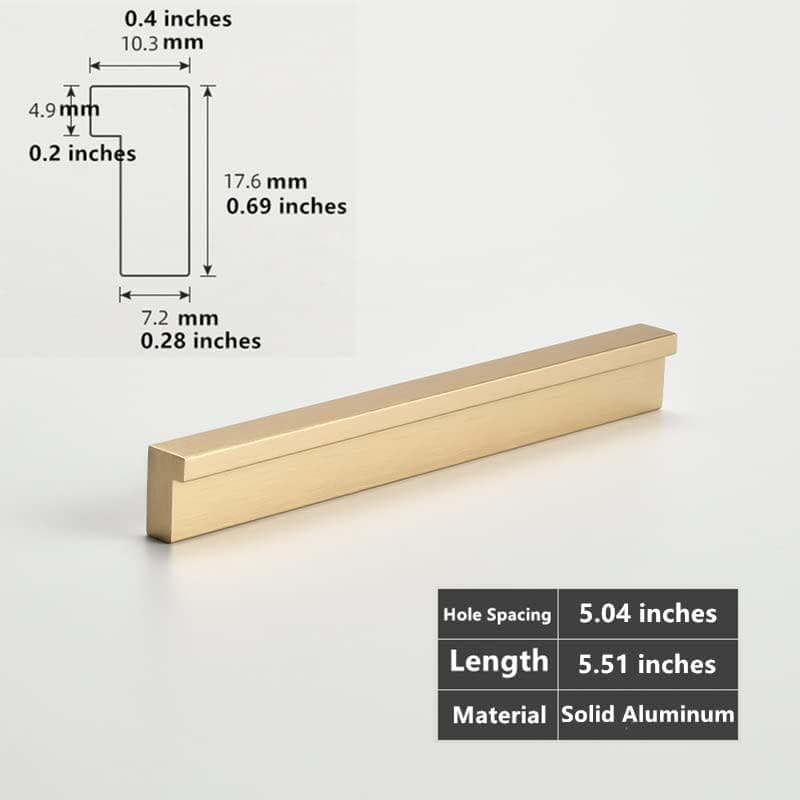 FoeZoe 10 Pack Kitchen Cabinet Pulls - Kitchen Cabinet Handles for Dresser Drawers - L-shaped Cross Sections, (5.51 inches,Gold) thumbnail 2