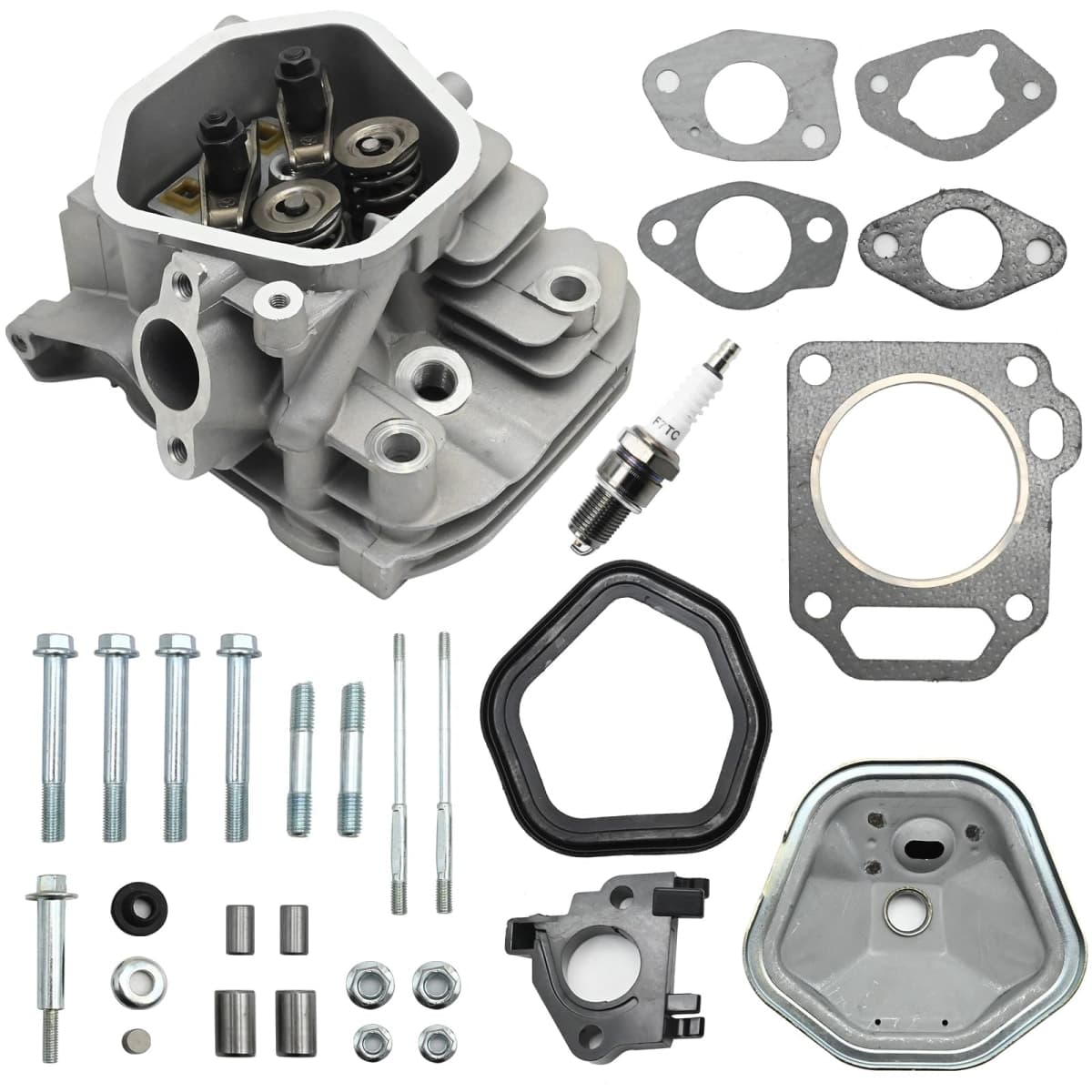 Newnessai Cylinder Head Assembly with Valve Spring Spark Plug Insulator Head Gasket Carburetor Gasket, Replacement for Honda GX240 8HP GX270 9HP Engine thumbnail 3