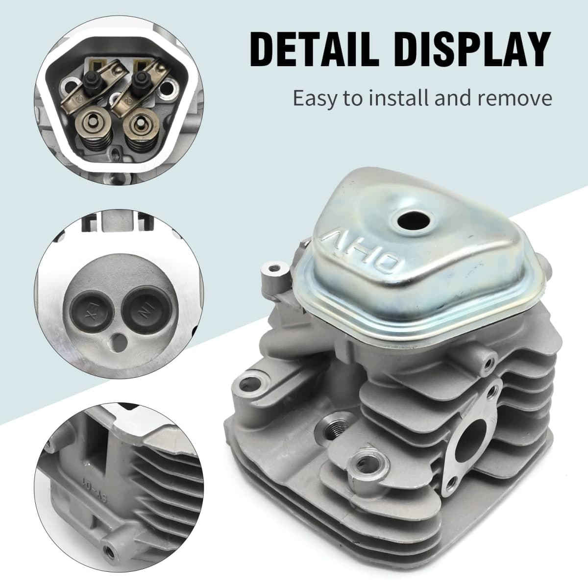 Newnessai Cylinder Head Assembly with Valve Spring Spark Plug Insulator Head Gasket Carburetor Gasket, Replacement for Honda GX240 8HP GX270 9HP Engine thumbnail 4