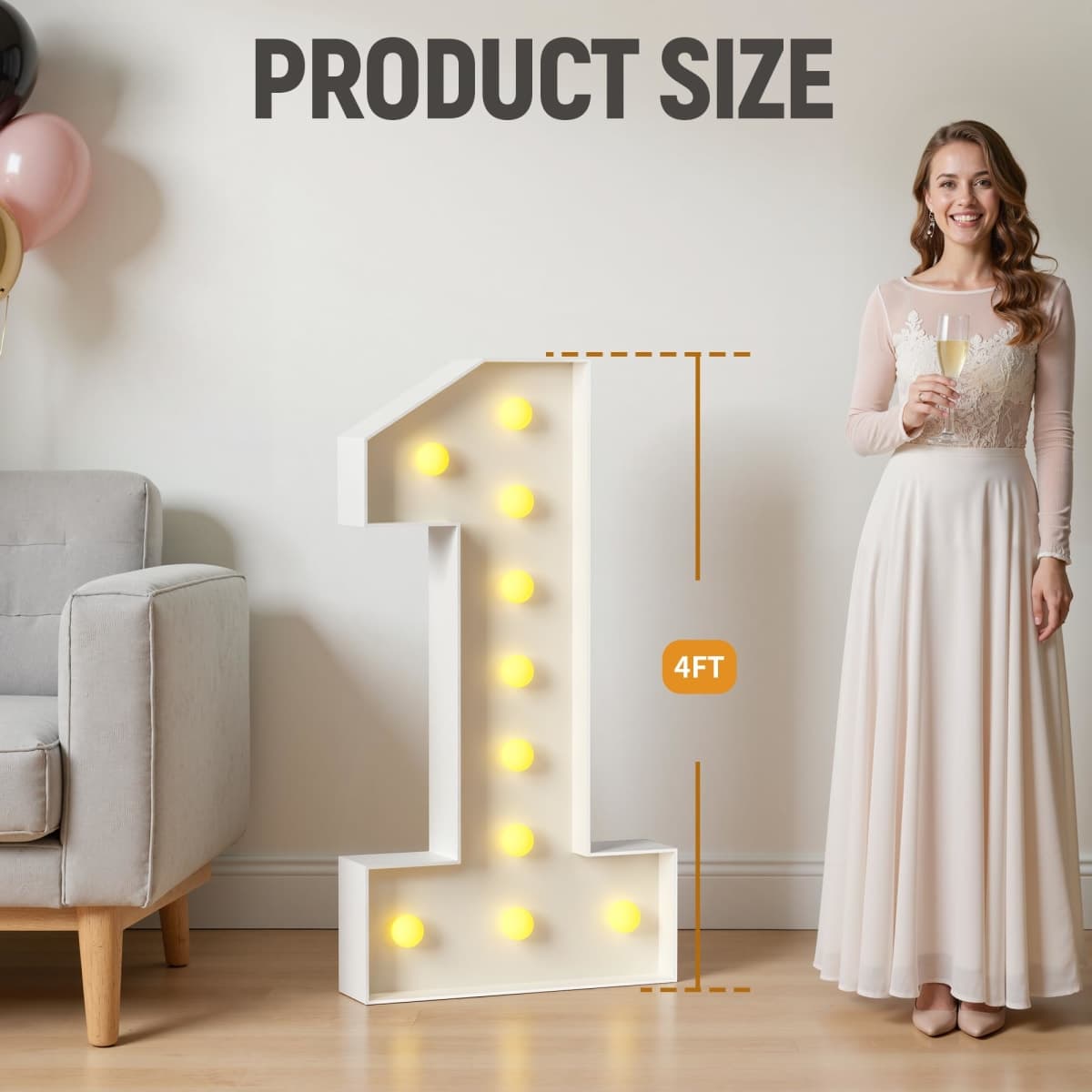 4FT Marquee Numbers 18, Large Light up Number 18 for Birthday Party Supplies, Sign, Backdrop, Happy 18th Birthday Decorations for 18 Years Old thumbnail 2