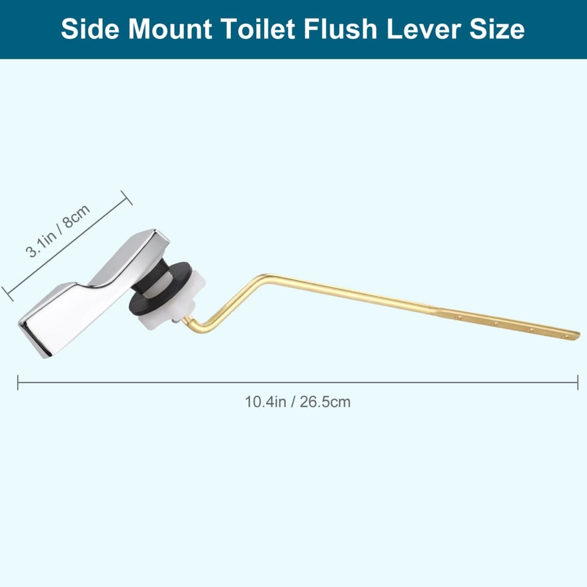 Universal Side Mount Metal Toilet Handle Replacement Kit, Chrome thumbnail 2