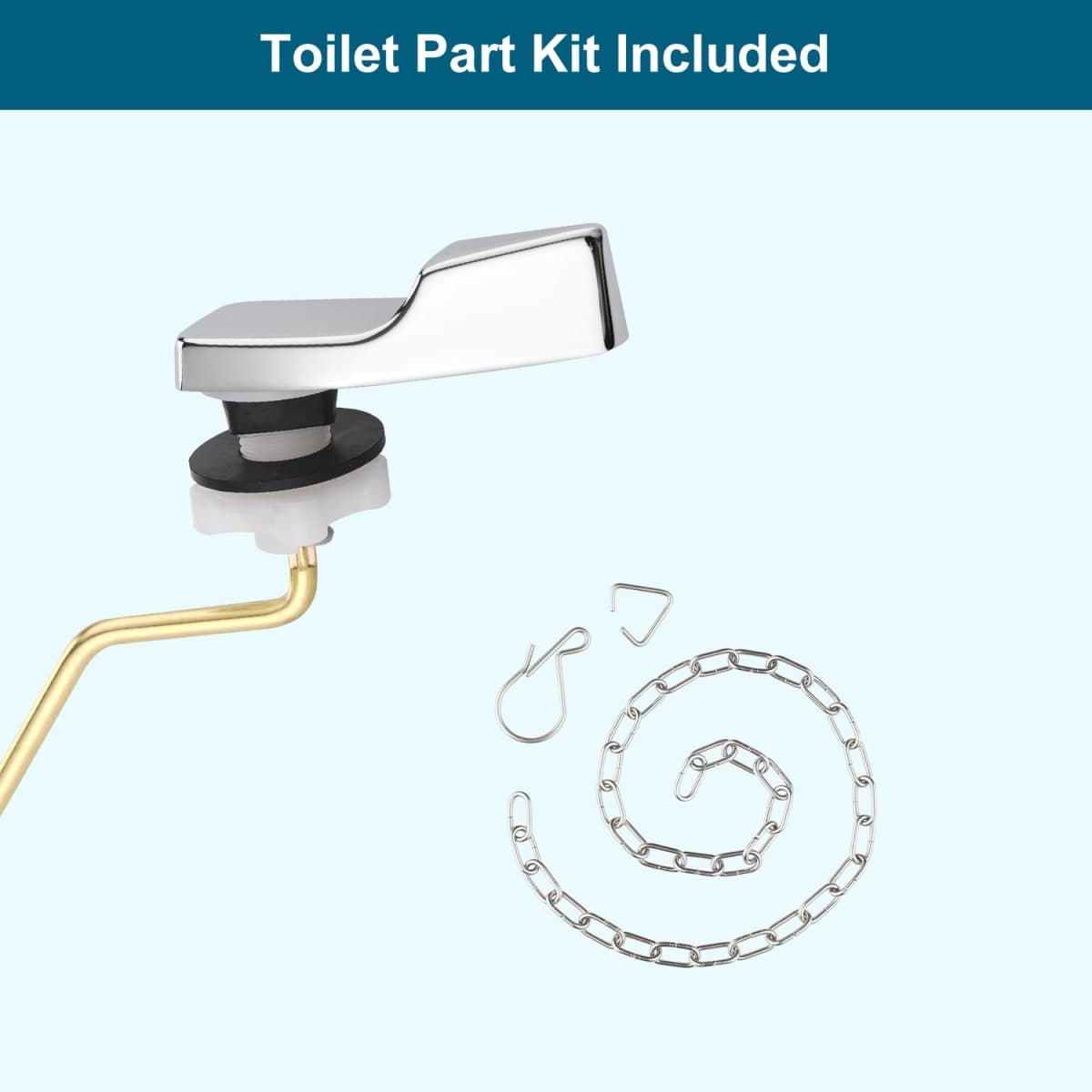 Universal Side Mount Metal Toilet Handle Replacement Kit, Chrome thumbnail 3