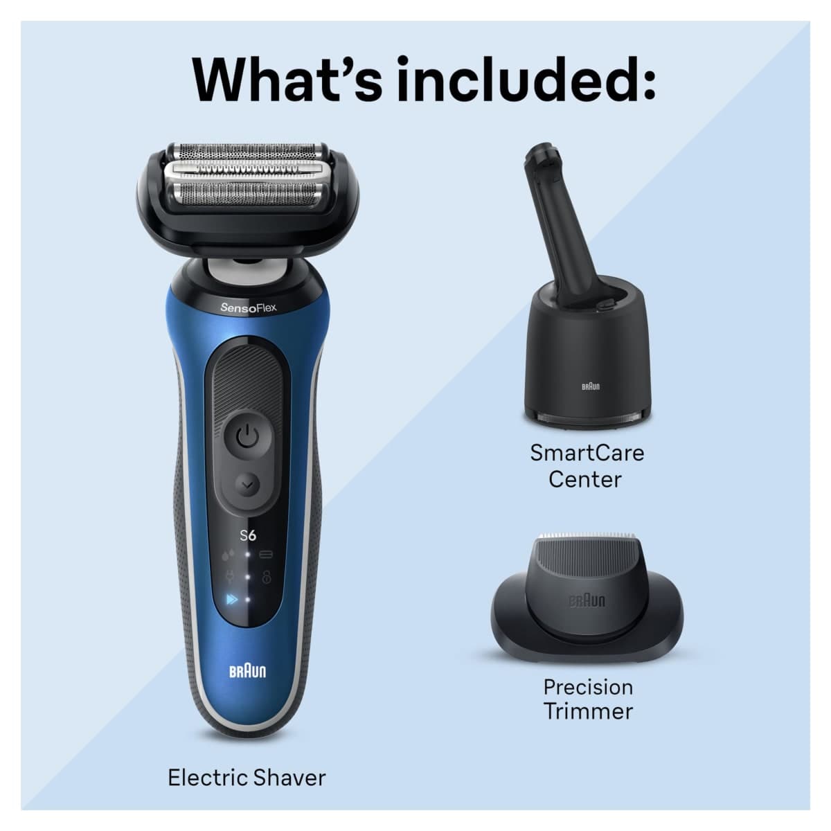 Braun Electric Razor for Men Series 6, Electric Shaver, Precision Trimmer, 4-in-1 Clean & Charge Center, Travel Case, S6 6172cc, 1 item thumbnail 2