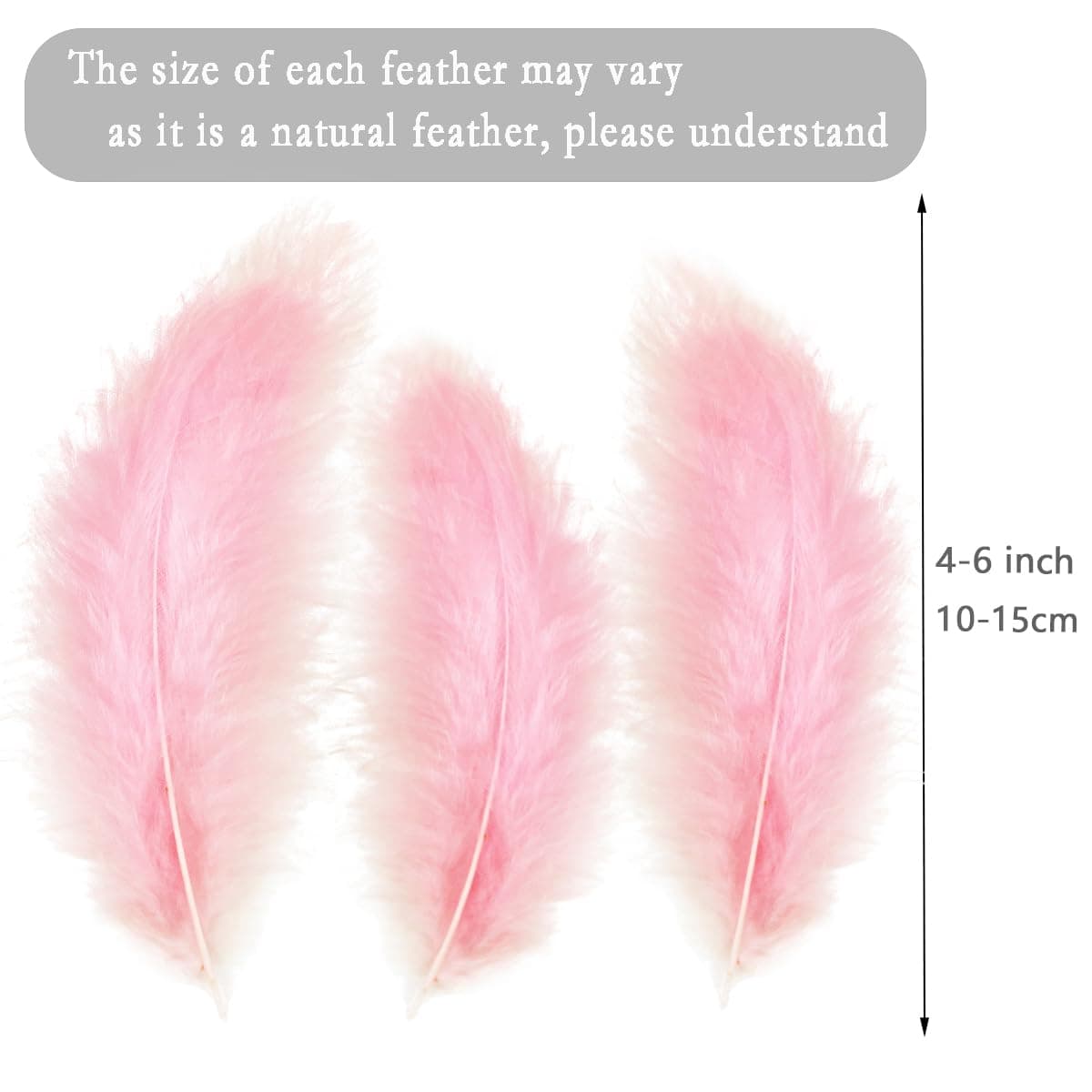 100pcs Light Pink Fluffy Turkey Marabou Feathers 4-6 Inches for Crafts Dream Catcher Fringe Trim Colored Feathers Fly Tying Material thumbnail 2