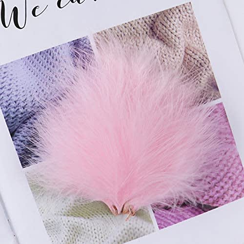 100pcs Light Pink Fluffy Turkey Marabou Feathers 4-6 Inches for Crafts Dream Catcher Fringe Trim Colored Feathers Fly Tying Material thumbnail 3