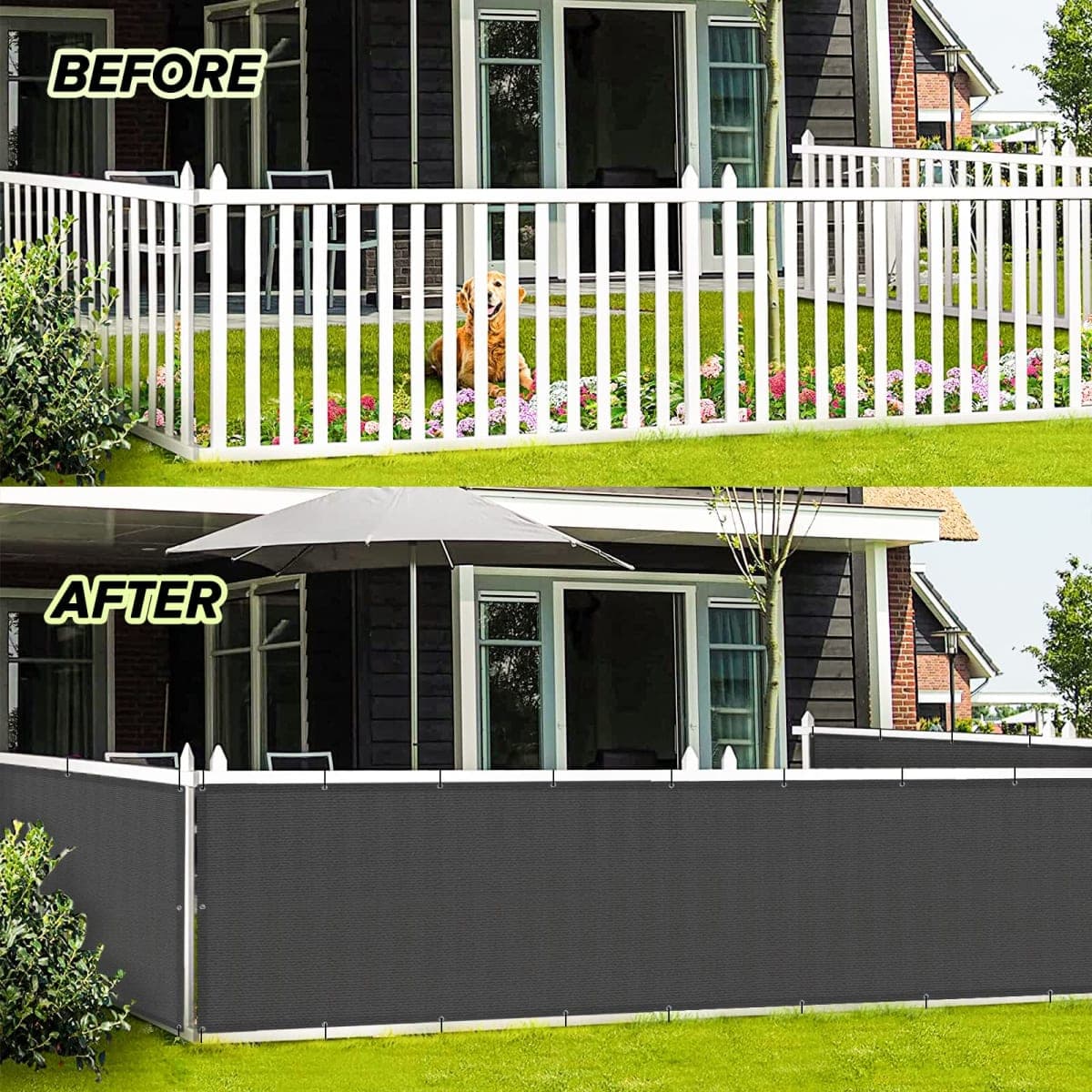 LOVE STORY 3.3' x 19.7' Charcoal Balcony Screen Privacy Fence Cover (HDPE) UV Protection Weather-Resistant 3 FT Height Shield for Deck, Patio, Backyard, Outdoor Pool, Porch, Railing thumbnail 3
