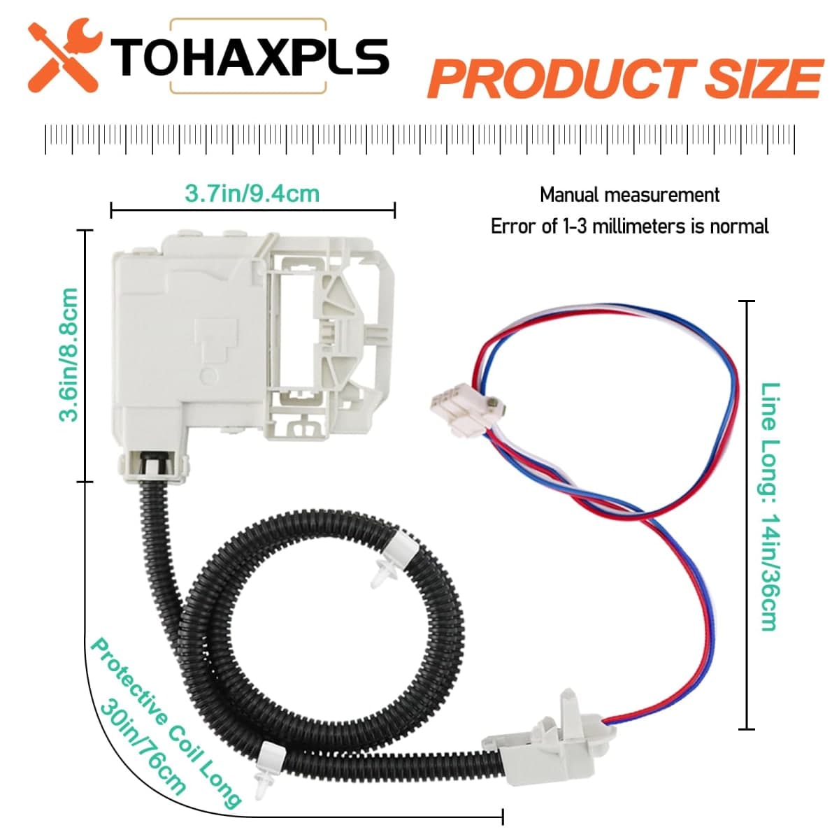 WH08X32657 Lock and Harness for GE, Replaces WH08X31222 4963152 AP7033485 PD00070146 PS16619254, for Model GTW335ASN2WW GTW465ASASASASAS. ASASN9W W HTHTHTHTW240ASK6WS GTW220ACK7WW thumbnail 5