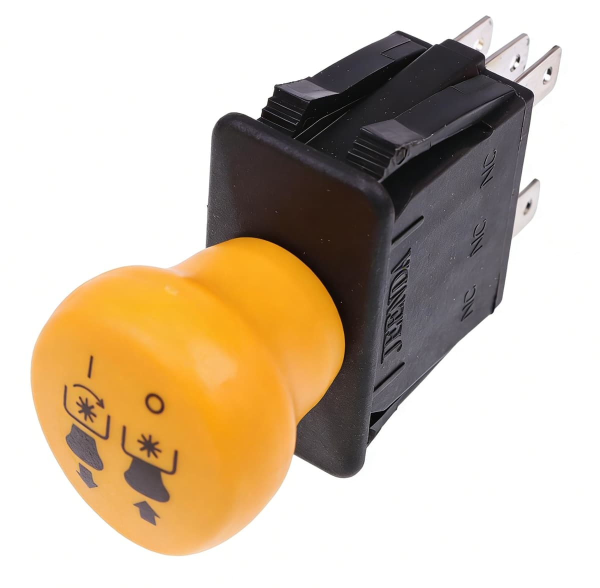 JEENDA PTO Switch 925-04175A, 2 Positions, Push Button Actuator, Yellow, Manual Operation thumbnail 2