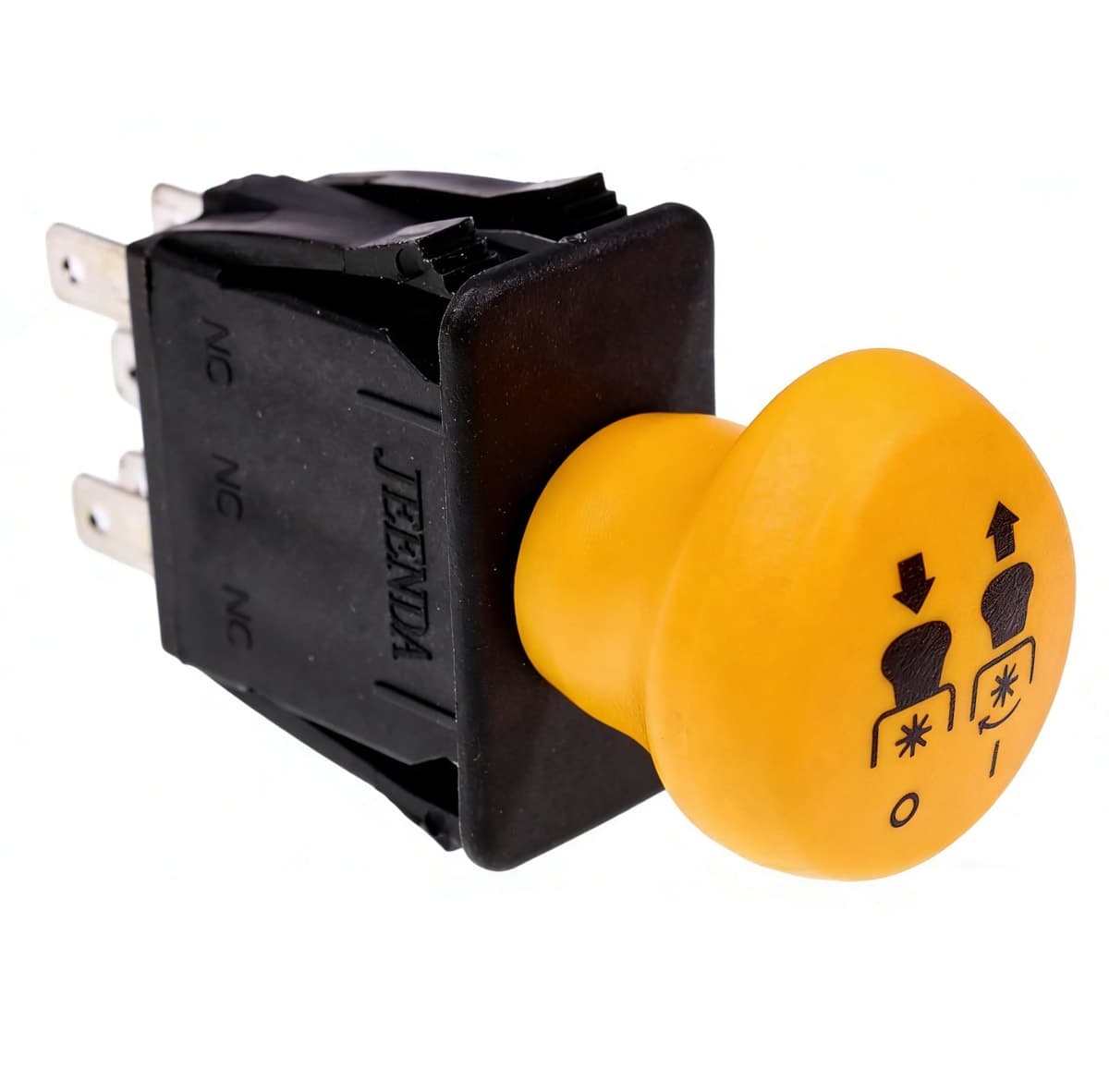 JEENDA PTO Switch 925-04175A, 2 Positions, Push Button Actuator, Yellow, Manual Operation thumbnail 3
