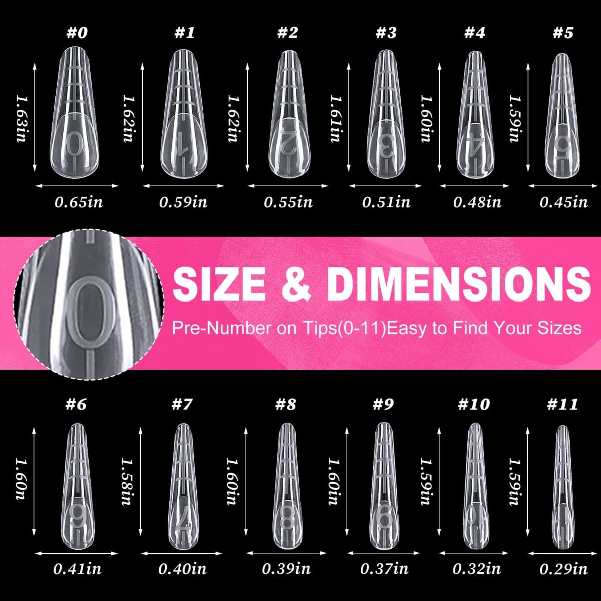 Clear Dual Forms Nail Molds for Gel Nail Extension - 120pcs Clear Nail Forms with Box, Reusable Curved Nail Tips Molds with Scale for DIY Nail Art Manicure thumbnail 4