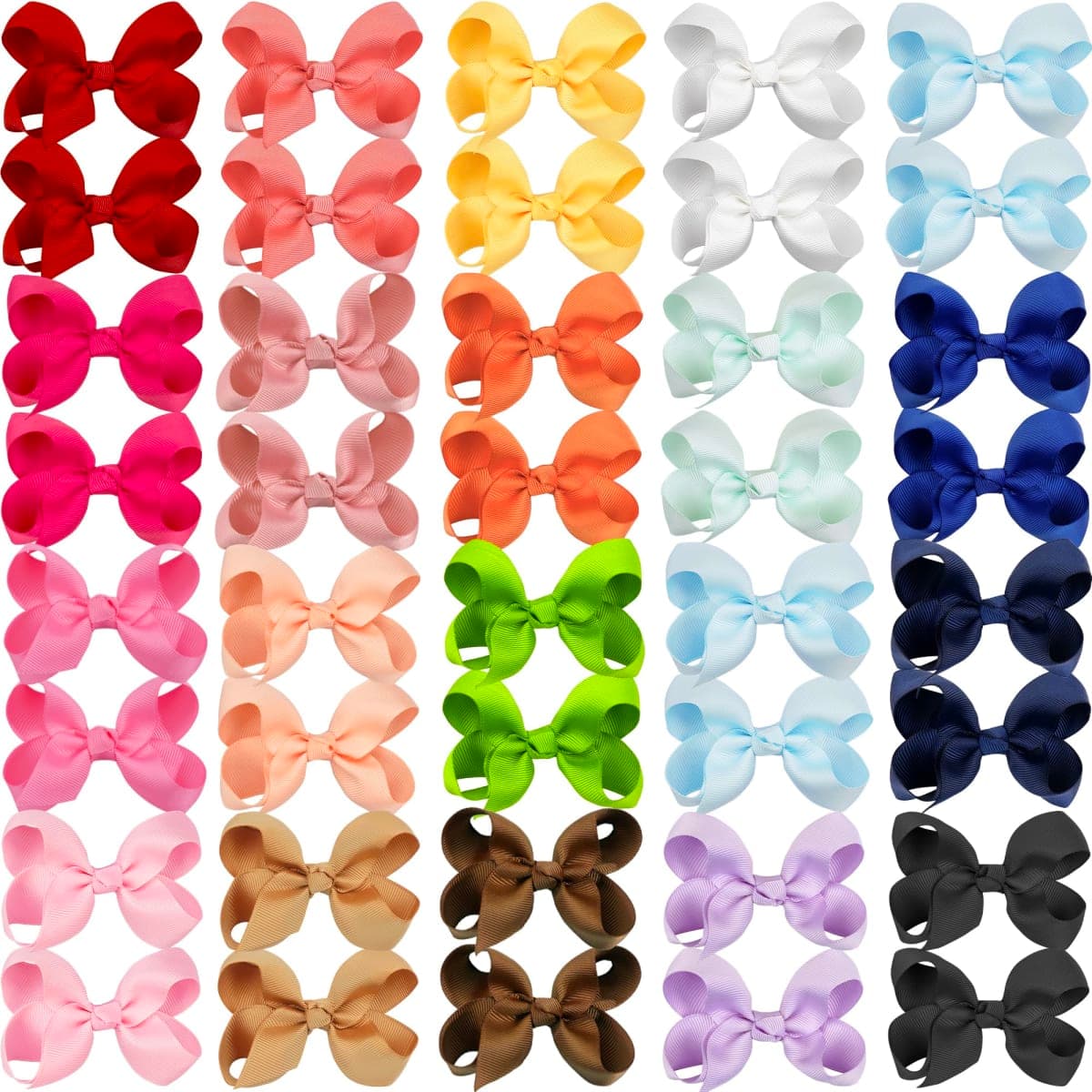 Hair Bows for Girls,40pcs Little Girls Hair Bows Clips In Pairs Mix Colors Pigtail Cheer Alligator Clips for Baby Toddlers Kids thumbnail 2