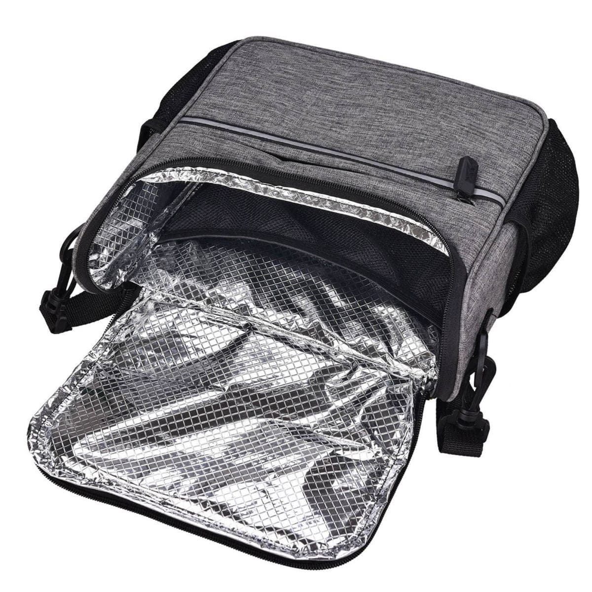 HUIOP bike handlebar bag, Waterproof Bike Handlebar Insulated Cooler Bag Front Bag Mountain Road Cycling Handlebar Basket Bag Pannier Shoulder Bag thumbnail 2