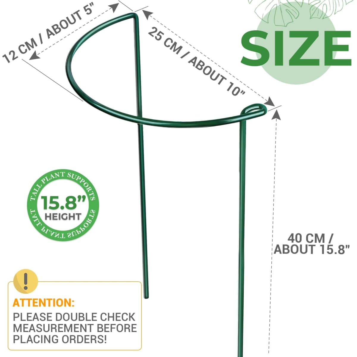 LEOBRO Plant Support Stakes, 6PCS Plant Stakes, Plant Support, Garden Stakes, Peony Cages and Supports, Plant Supports for Outdoor Plants, Monstera Tomato Hydrangea Support Cage, 9.8" W x 15.7" H thumbnail 3