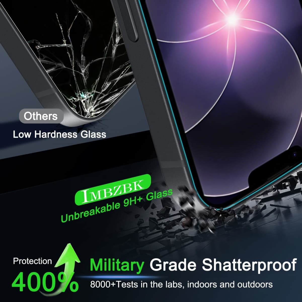 [Auto-Dust Removal] IMBZBK 3 Pack Screen Protector for iPhone 17e [6.1 INCH] Accessories, Case Friendly Film, Military Grade Shatterproof Tempered Glass 3 Camera Lens Protector, Easy Installation thumbnail 3