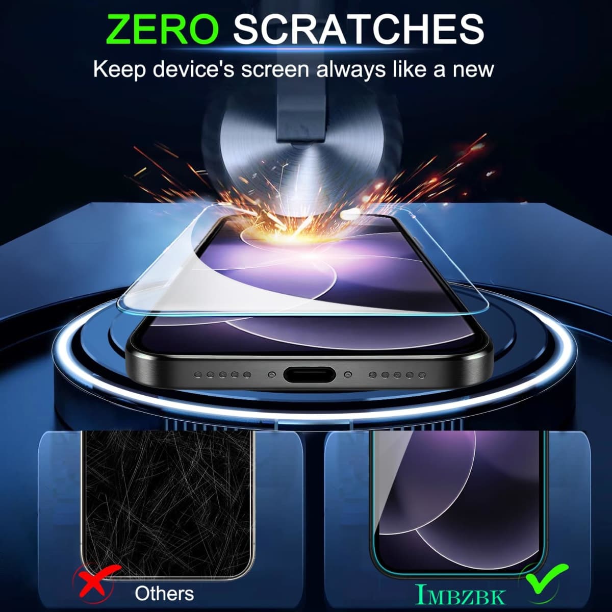 [Auto-Dust Removal] IMBZBK 3 Pack Screen Protector for iPhone 17e [6.1 INCH] Accessories, Case Friendly Film, Military Grade Shatterproof Tempered Glass 3 Camera Lens Protector, Easy Installation thumbnail 4