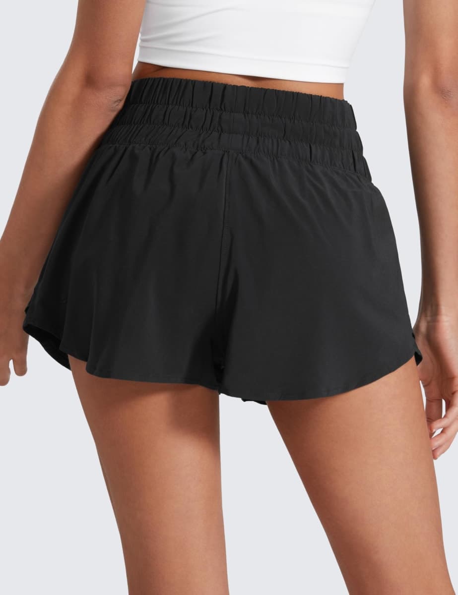 CRZ YOGA Ruffle Skirt Overlay Workout Shorts Black X-Large thumbnail 2