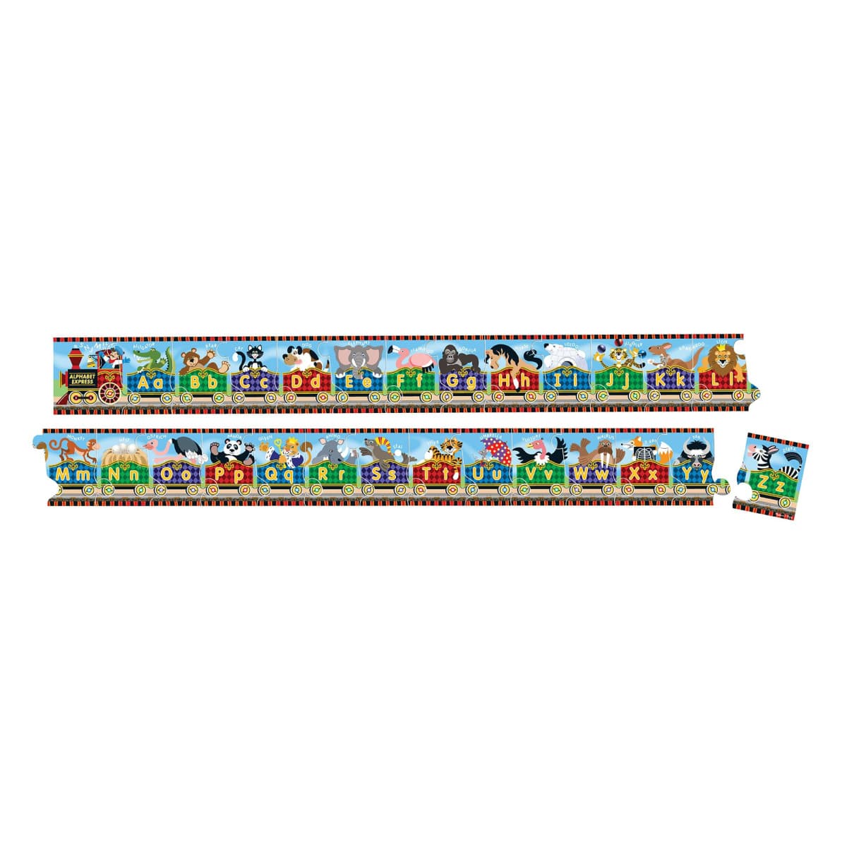 Melissa & Doug Alphabet Express Jumbo Jigsaw Floor Puzzle (27 pcs, 10 feet Long) - FSC CertifiedPreschool ABC Train Puzzle for Kids 3+