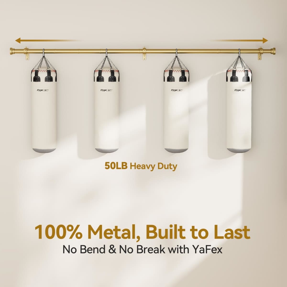 Curtain Rod 32-118 Inch, Heavy Duty 1 Inch Adjustable Curtain Rods for Windows, Gold Long Window Treatment Rods, Modern Design, Easy Installation thumbnail 3