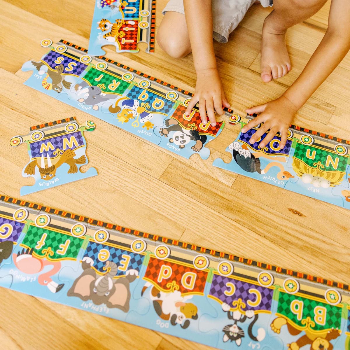 Melissa & Doug Alphabet Express Jumbo Jigsaw Floor Puzzle (27 pcs, 10 feet Long) - FSC CertifiedPreschool ABC Train Puzzle for Kids 3+ thumbnail 2