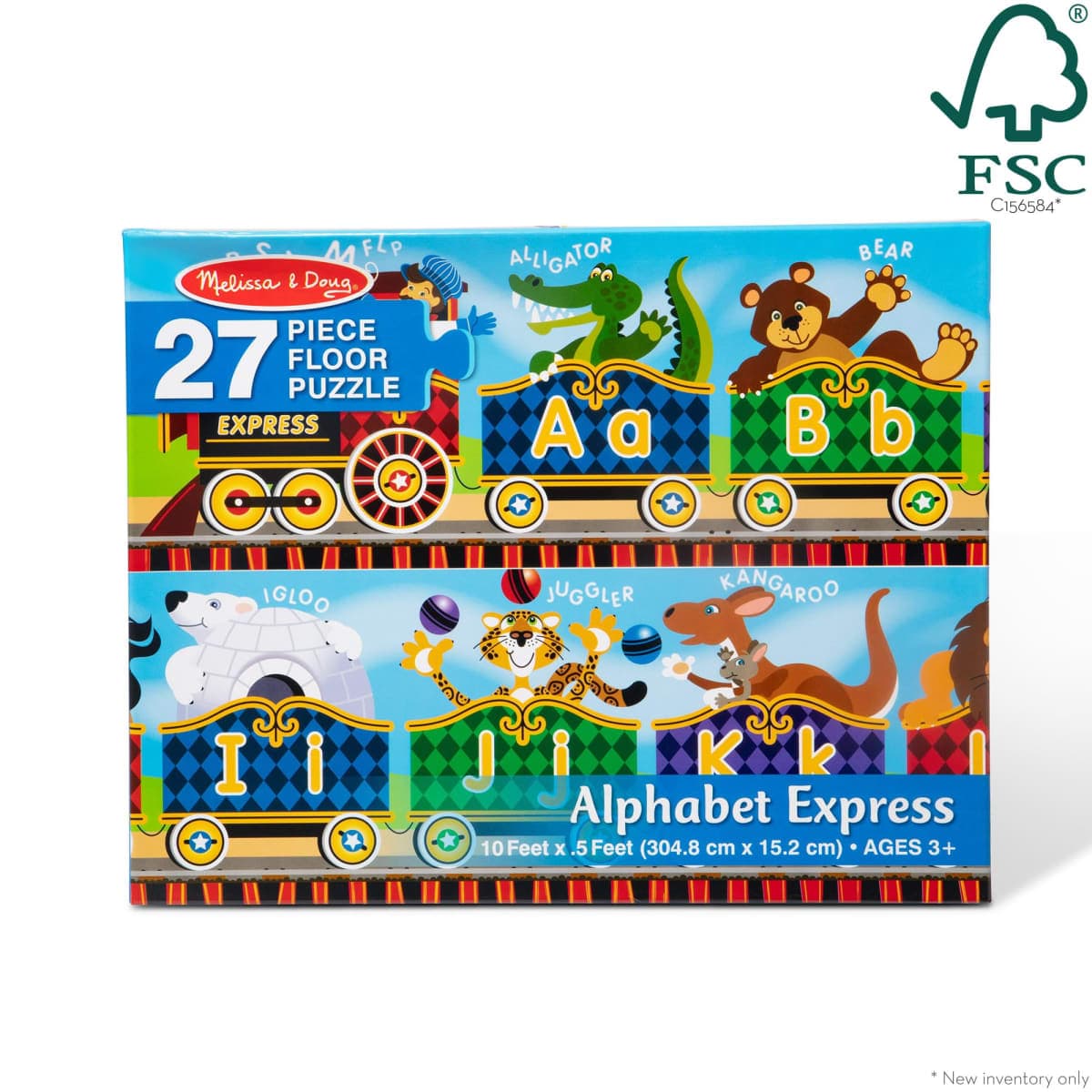Melissa & Doug Alphabet Express Jumbo Jigsaw Floor Puzzle (27 pcs, 10 feet Long) - FSC CertifiedPreschool ABC Train Puzzle for Kids 3+ thumbnail 4