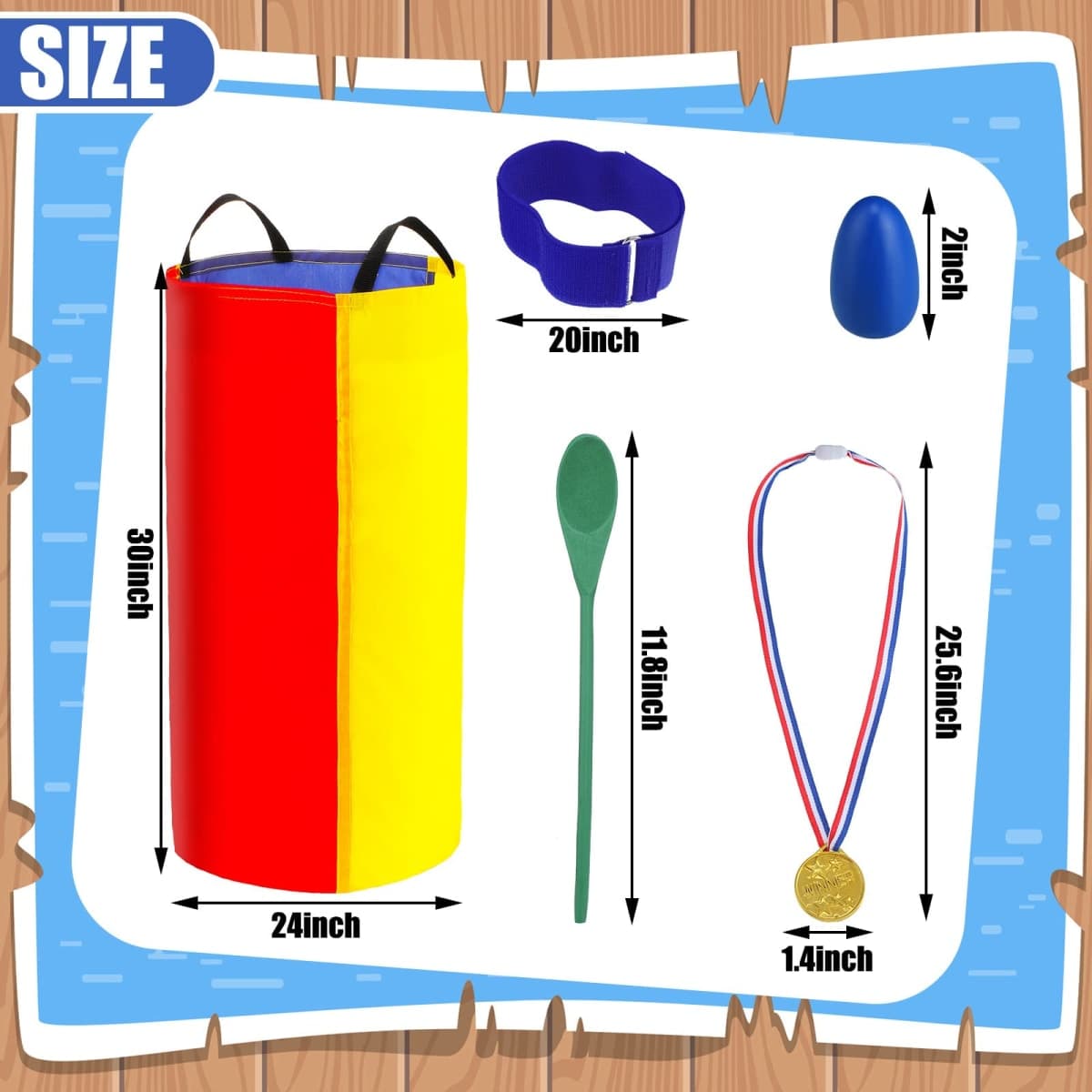 53 Pieces Outdoor Lawn Game Carnival Toss Set Potato Sack Race Bags Egg and Spoon Race Party Ring Bean Bag Tossing Cones Prizes for Adult Family Birthday Party Outdoor Game Supplies thumbnail 5