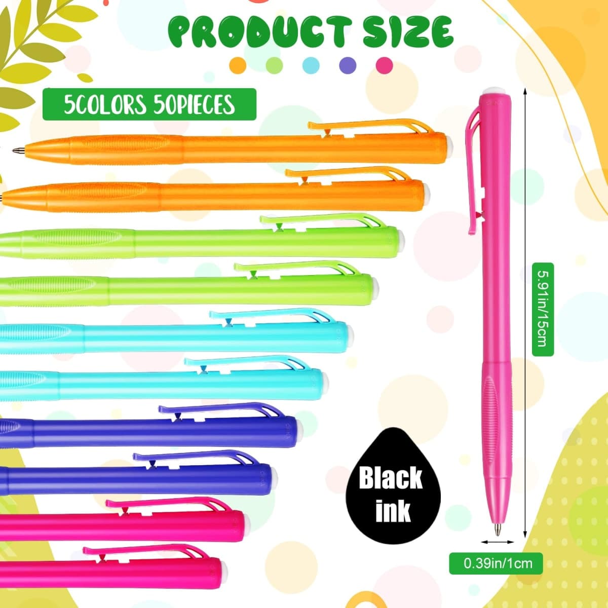 Meanplan 100 Pcs Ballpoint Pens Bulk Retractable Black Ink Pens 1mm Colorful Aesthetic Writing Supply for Journaling Note Home Business Office College Supplies, 5.7 x 0.4 Inch(Pastel,Novel Style) thumbnail 2