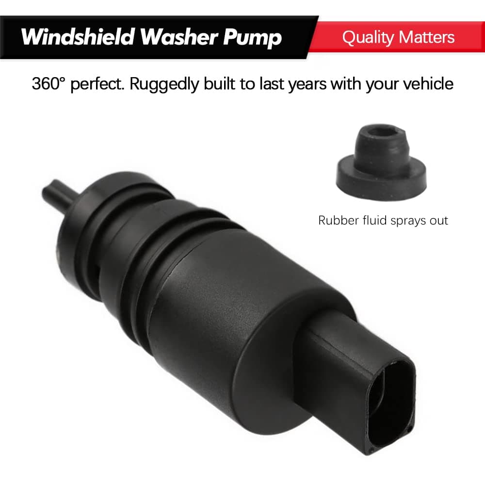 Front Windshield Washer Pump w/Grommet Replacement for BMW E46 M3 M5 X3 X5 Z3 Z4 Z8 Mercedes-Benz E250 E300 E320 E500 E550 E63 AMG Replaces OEM 67128362154, 67128377612, 21323-232316B thumbnail 2