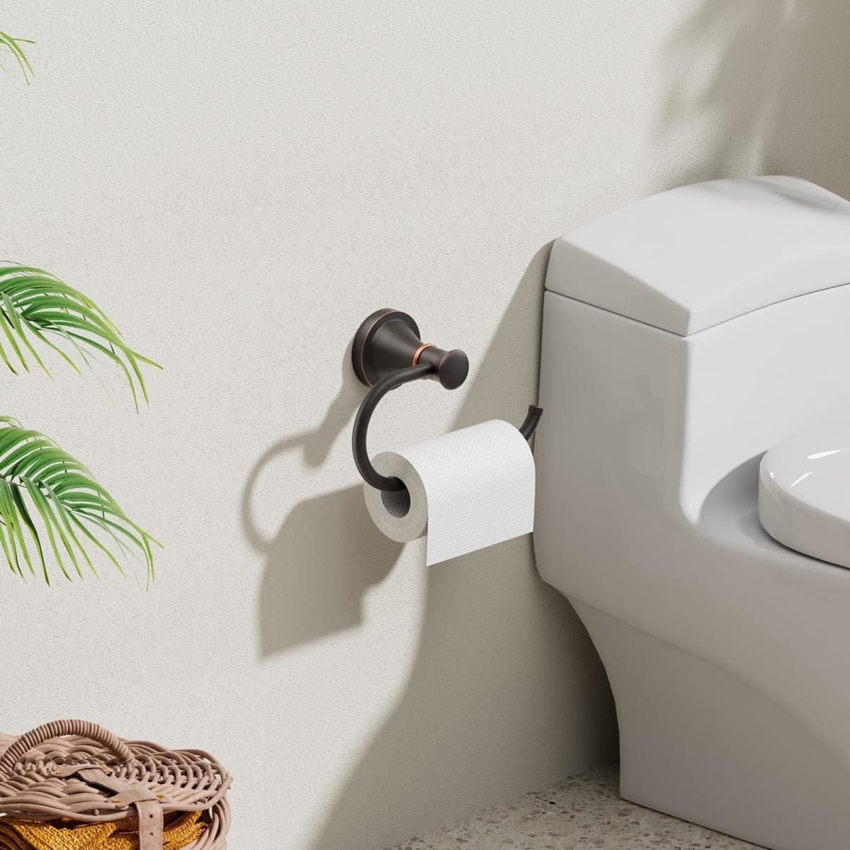 BESy Oil Rubbed Bronze Toilet Tissue Paper Holder Oil Rubbed Bronze Bathroom Accessories Toilet roll Paper Hanger Wall Mounted Rustproof thumbnail 2