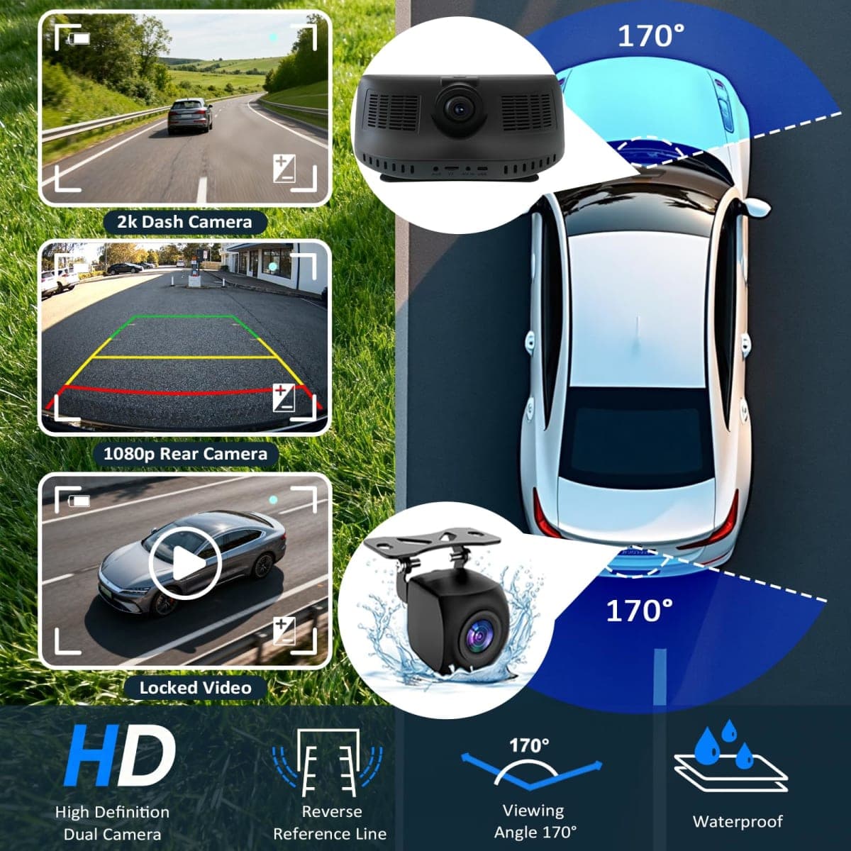 8.1" HD Carplay Screen for Car Stereo, 2K Dash Cam Wireless Portable Touch Screen Car Play with Apple Carplay & Android Auto with thumbnail 3