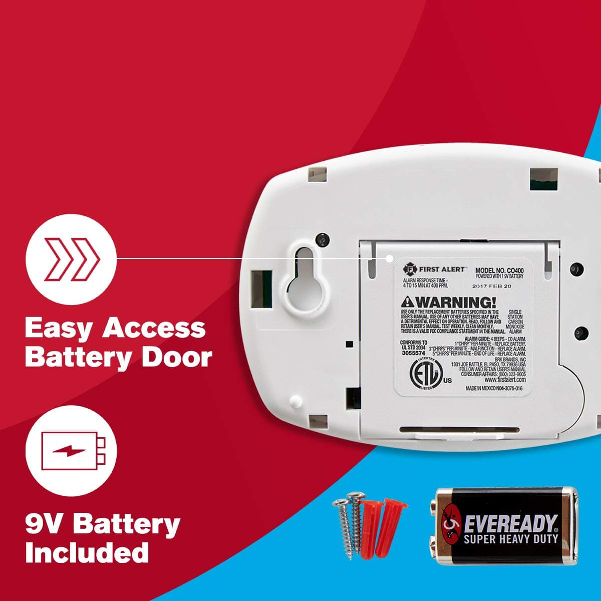 First Alert CO400 Battery Powered Carbon Monoxide Alarm thumbnail 3