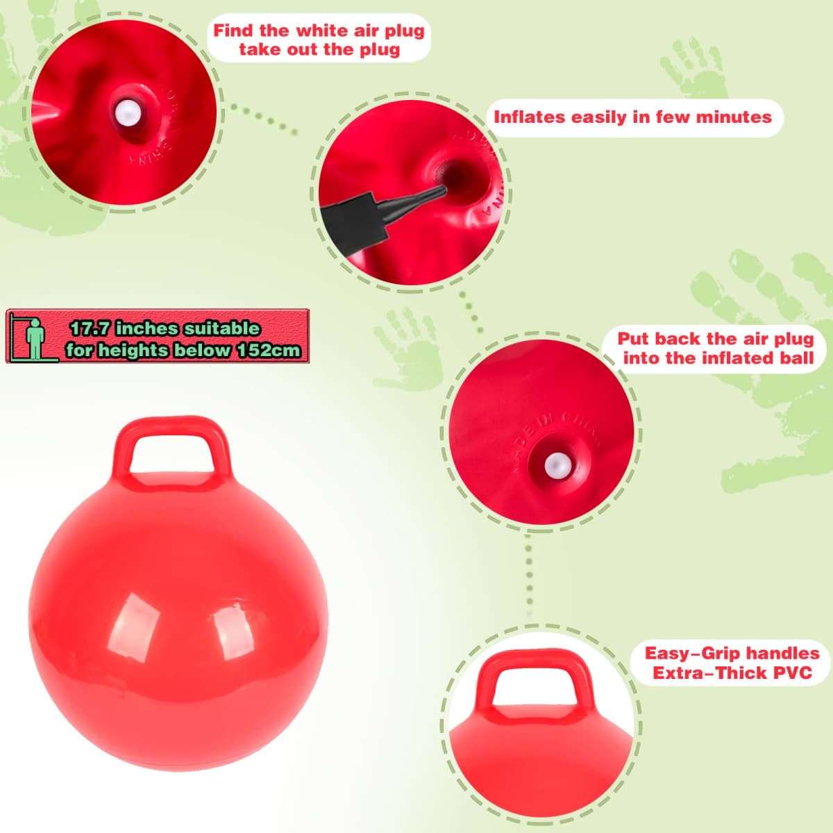 58PCS Carnival Outdoor Games Combo Set,17.7IN Hopper Balls with Handle,Egg Spoon Relay Race,Soft Plastic Cones Bean Bags Ring Toss Game,3 Legged Race for Family Reunion Outside Field Day Easter Games thumbnail 3