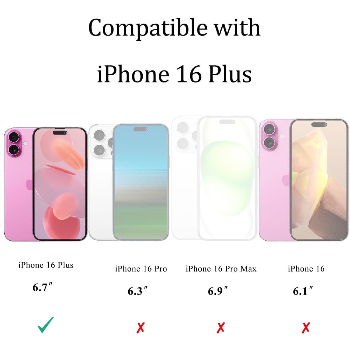 KAREEN 2 Pack Privacy Screen Protector for iPhone 16 Plus 6.7-Inch Anti Spy Private Tempered Glass Film, Easy to Install, Anti Scratch, Bubble Free, Case Friendly thumbnail 2