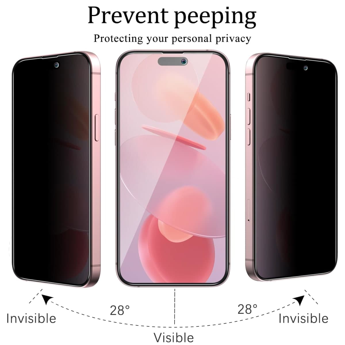 KAREEN 2 Pack Privacy Screen Protector for iPhone 16 Plus 6.7-Inch Anti Spy Private Tempered Glass Film, Easy to Install, Anti Scratch, Bubble Free, Case Friendly thumbnail 3