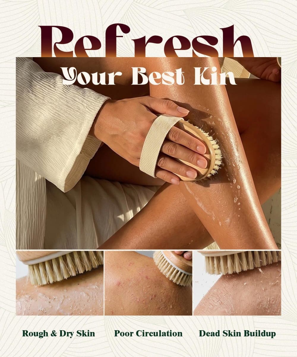 POPCHOSE Dry Brushing Body Brush for Flawless Skin, Cellulite Reduction thumbnail 2