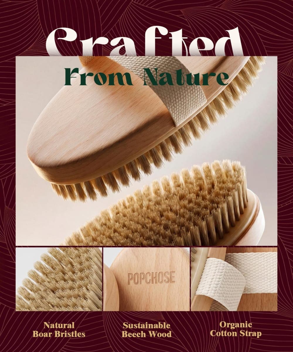 POPCHOSE Dry Brushing Body Brush for Flawless Skin, Cellulite Reduction thumbnail 3