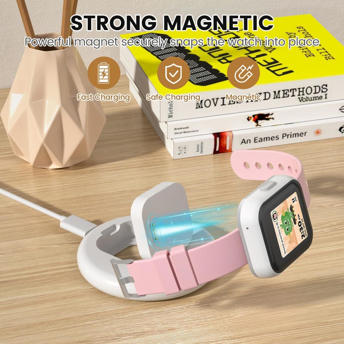 sylacor Charging Stand Compatible with SyncUP Kids Watch 1, Portable & Foldable Magnetic Charger with 3.3 Feet Charging Cord for T-Mobile Sync UP Kids Watch 1 (White for SyncUP Watch 1) thumbnail 4