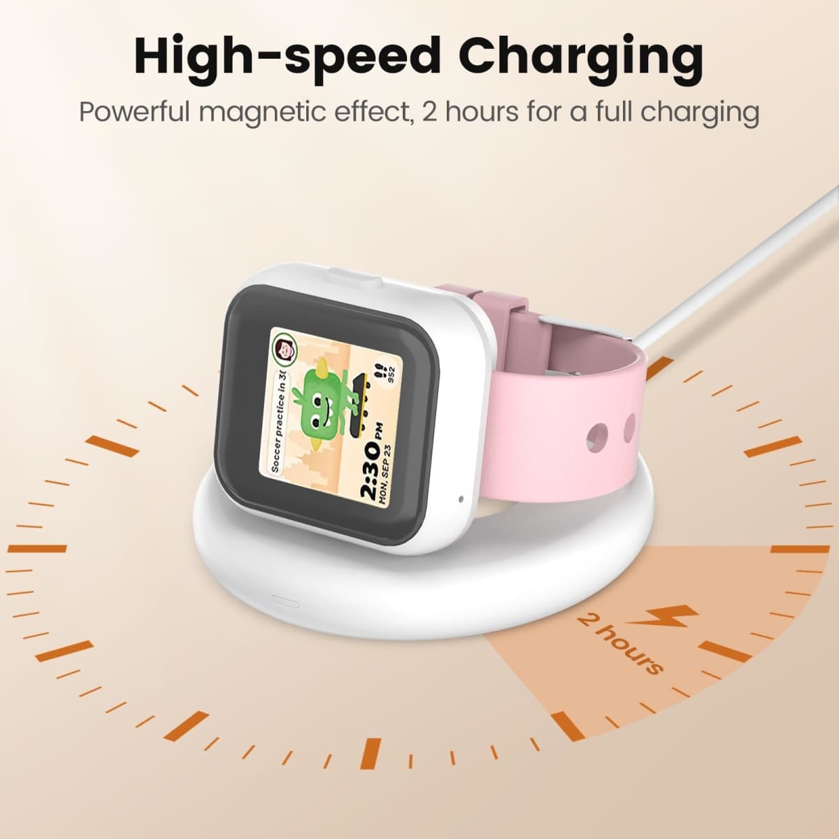 sylacor Charging Stand Compatible with SyncUP Kids Watch 1, Portable & Foldable Magnetic Charger with 3.3 Feet Charging Cord for T-Mobile Sync UP Kids Watch 1 (White for SyncUP Watch 1) thumbnail 5