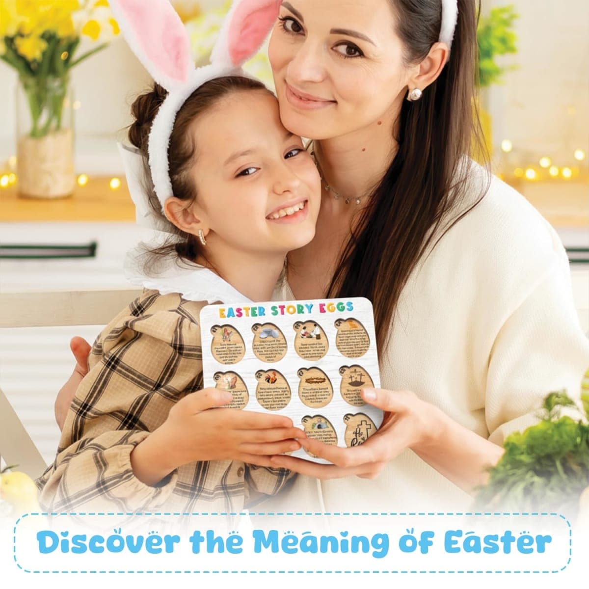 Easter Story Eggs - Resurrection Eggs Easter Story - 12 Wooden Egg Puzzle thumbnail 5