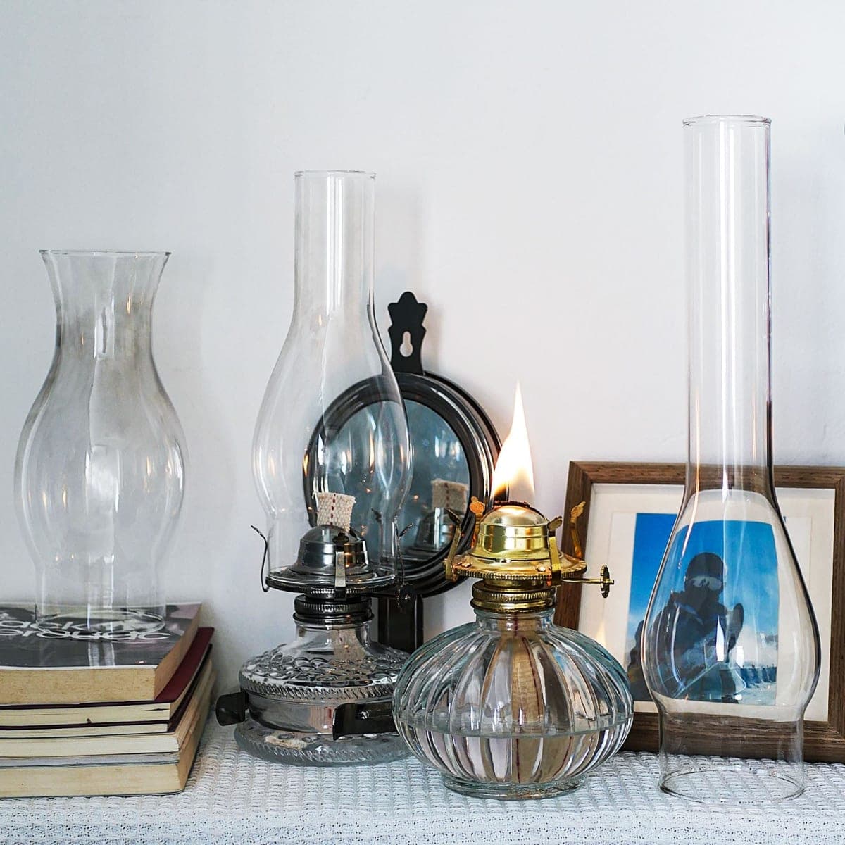 GXFCCYXT Oil Lamp Chimney 3 Inch Base by 14 Inch Tall Clear Glass and Hurricane Kerosene Lamp Chimney Replacement for Fixture Replacement Globes & Shades thumbnail 4
