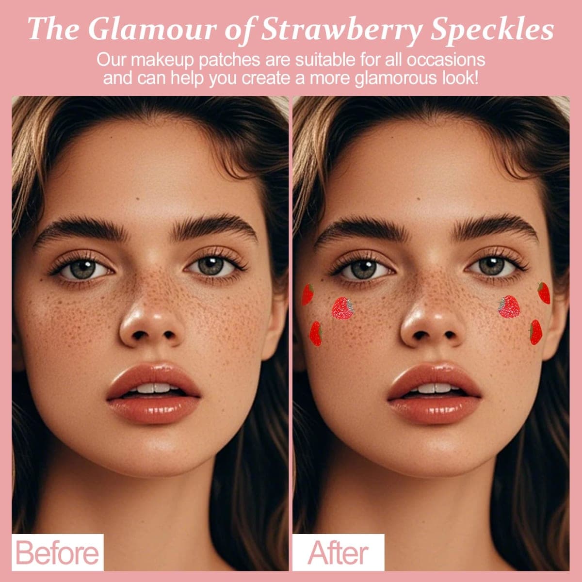 Boko 6Pcs Red Strawberry Speckles Temporary Tattoos thumbnail 3