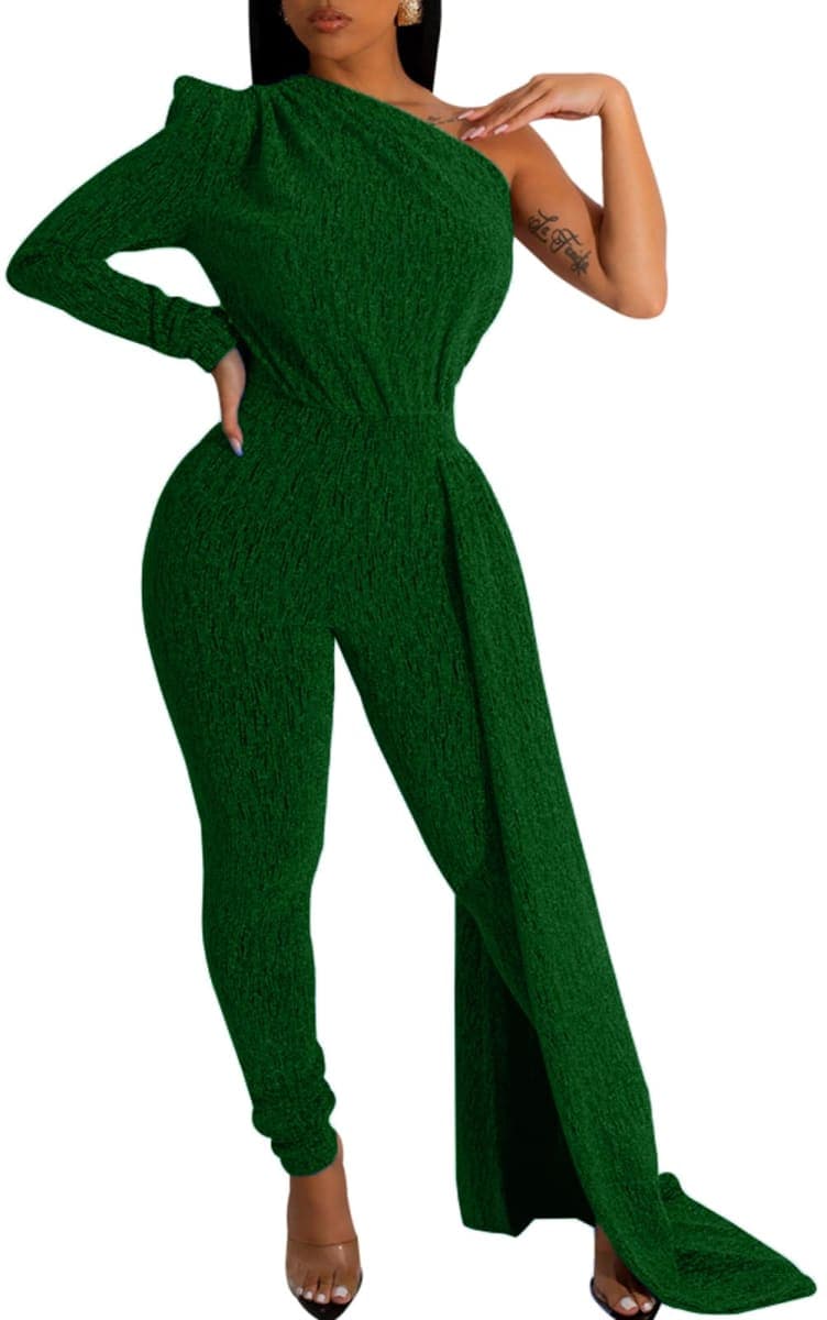 DinyIn Sexy Jumpsuit for Women Elegant for Party, Green, Medium thumbnail 2