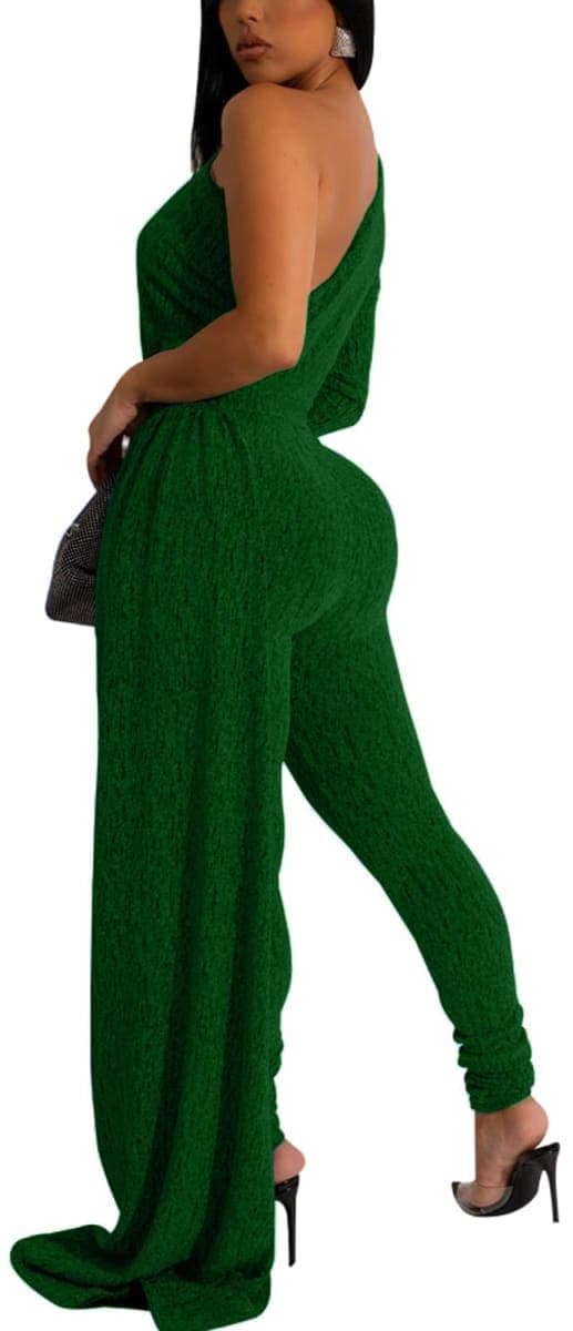 DinyIn Sexy Jumpsuit for Women Elegant for Party, Green, Medium thumbnail 4